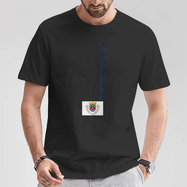 Retro St Barthelemy Patriotic Pole St Barthelemy Flag T-Shirt Unique Gifts
