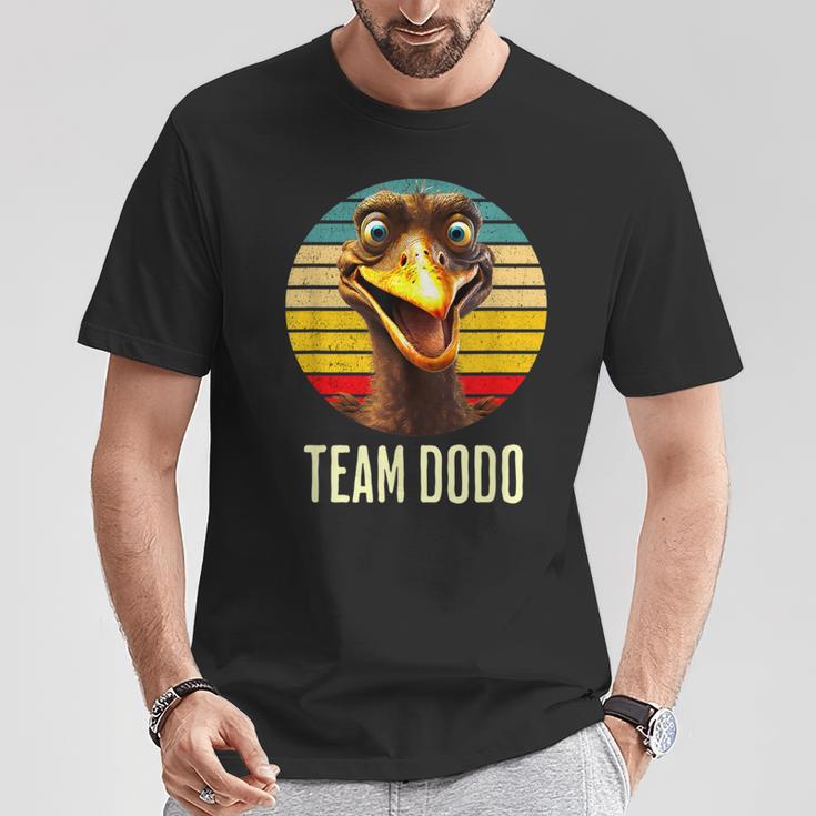 Retro Team Dodo T-Shirt mit Vintage Sonnenuntergang und Vogel Design Lustige Geschenke