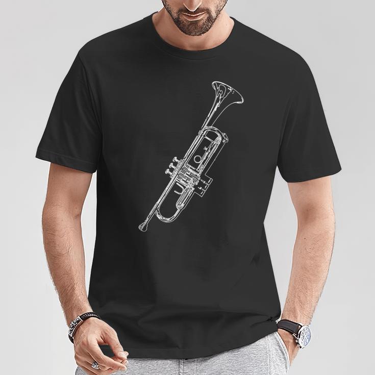 Retro Trumpet Sketch For Trumpet T-Shirt Lustige Geschenke