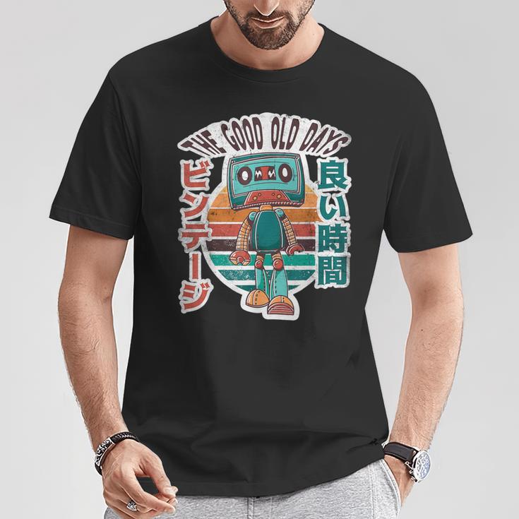 Retro Vintage Mixtape Robot The Good Old Days 80S Music T-Shirt Unique Gifts