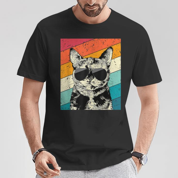 Retro Vintage Tortoiseshell Cat With Sunglasses Cat Lovers T-Shirt Unique Gifts