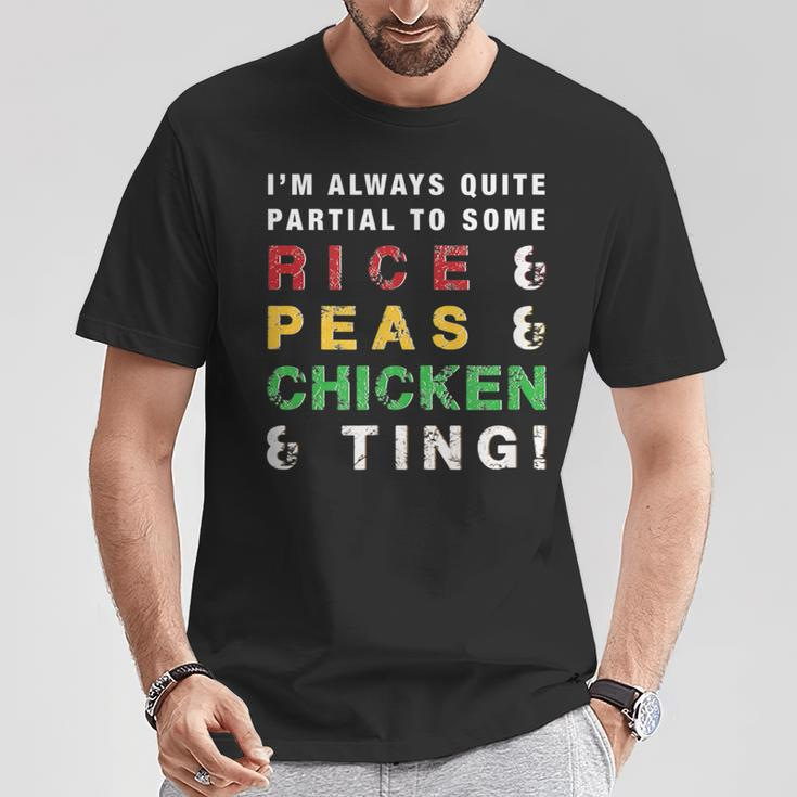 Rice And Peas And Chicken Jamaican Slang And Cuisine T-Shirt Unique Gifts