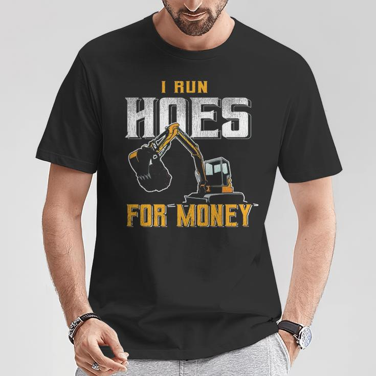I Ride Hoes For Money Heavy Equipment Operator T-Shirt Unique Gifts