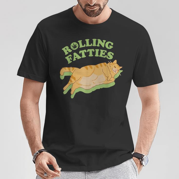 Rolling Fatties Weed Cat Marijuana T-Shirt Funny Gifts