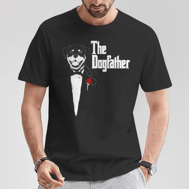 Rottweiler The Dogfather Rottweiler Rottie Dog Dad T-Shirt Unique Gifts