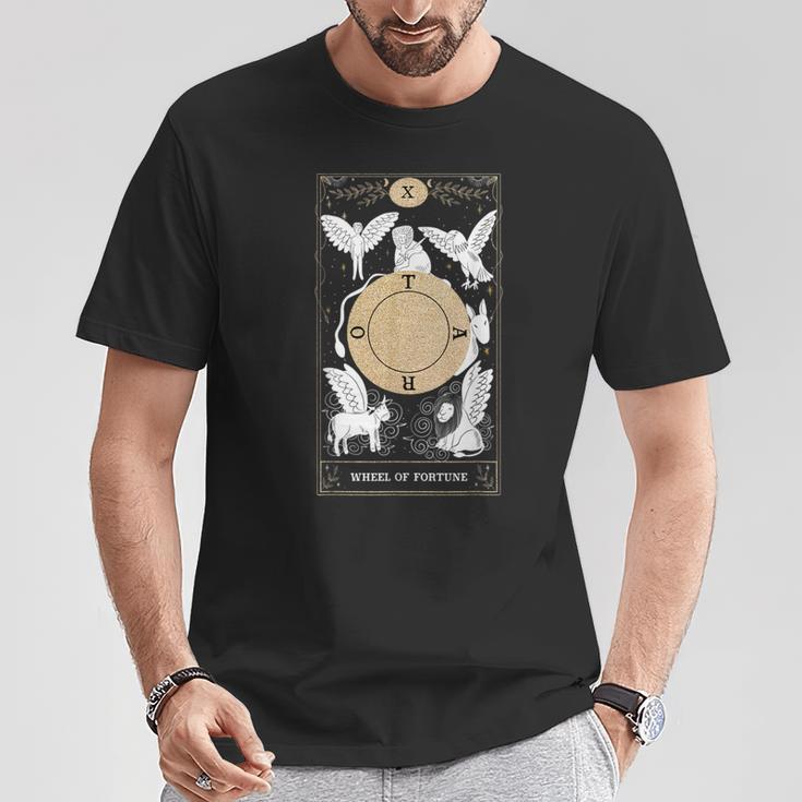 Rueda De La Fortuna X Tarot Card Camiseta unisex Regalos divertidos