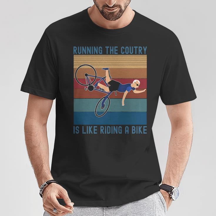 Running The Coutry Is Like Riding A Bike Joe Biden Vintage T-Shirt Unique Gifts