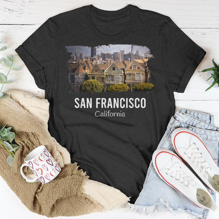 San Francisco California Skyline Painted Ladies Souvenir T-Shirt Unique Gifts