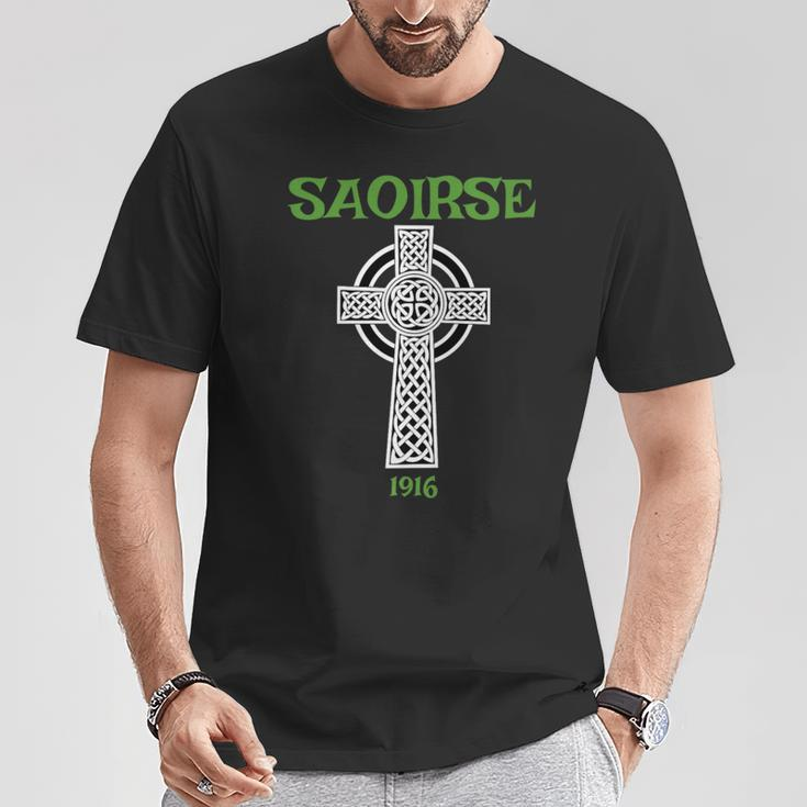 Saoirse Meaning Freedom Irish Republican With Celtic Cross T-Shirt Unique Gifts