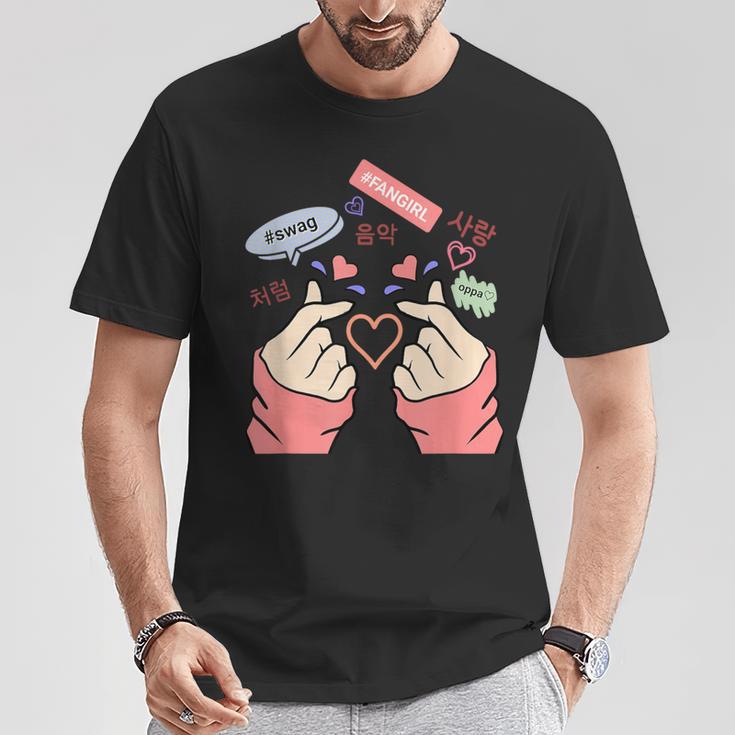 Saranghae Kpop Finger Heart Para Niñas Kpop Fan Camiseta unisex Regalos divertidos