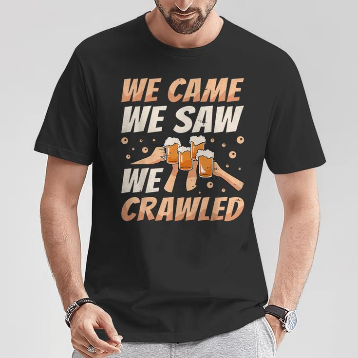 We Came We Saw We Crawled Bar Crawl Craft Beer Pub Hopping T-Shirt Personalized Gifts