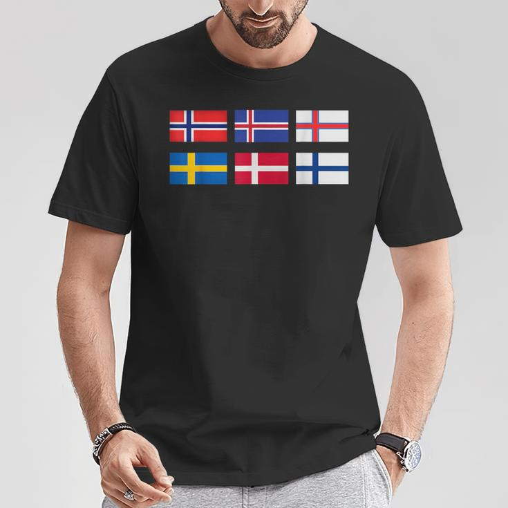 Scandinavia Flag The Nordic Country's Flag Northern Europe T-Shirt Unique Gifts