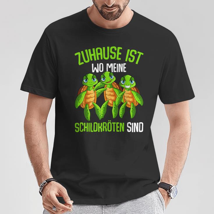 Schildkröte Zuhause Ist Wo Meine Schildkröten Sind Sind Sind T-Shirt Lustige Geschenke