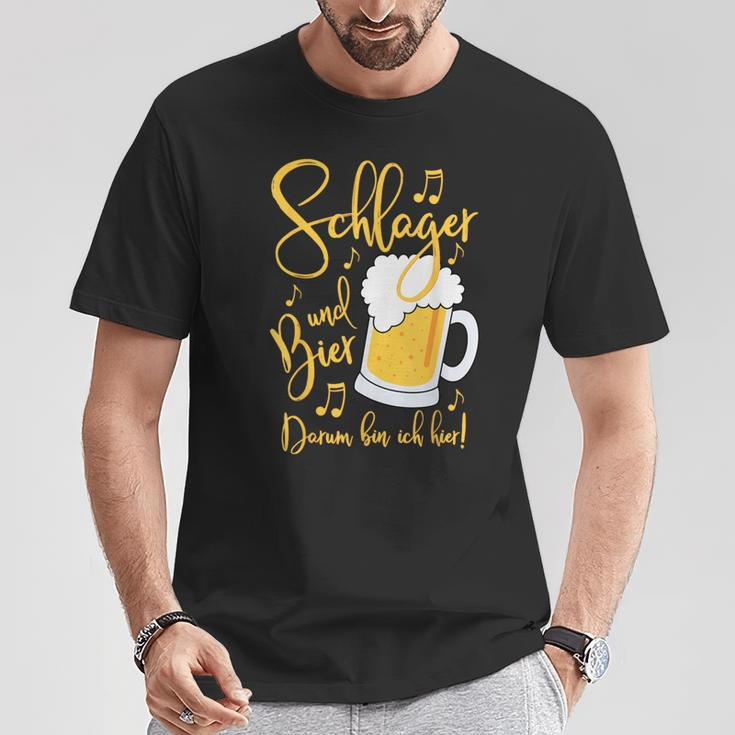 Schlager Und Bier Darum Bin Ich Hier Festival S T-Shirt Lustige Geschenke