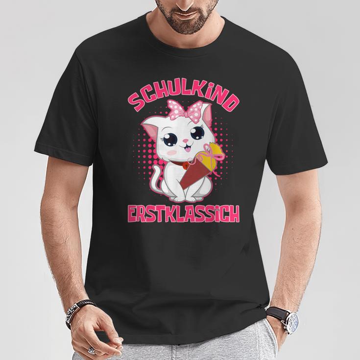 Schulkind Erstklassig Katz T-Shirt Lustige Geschenke