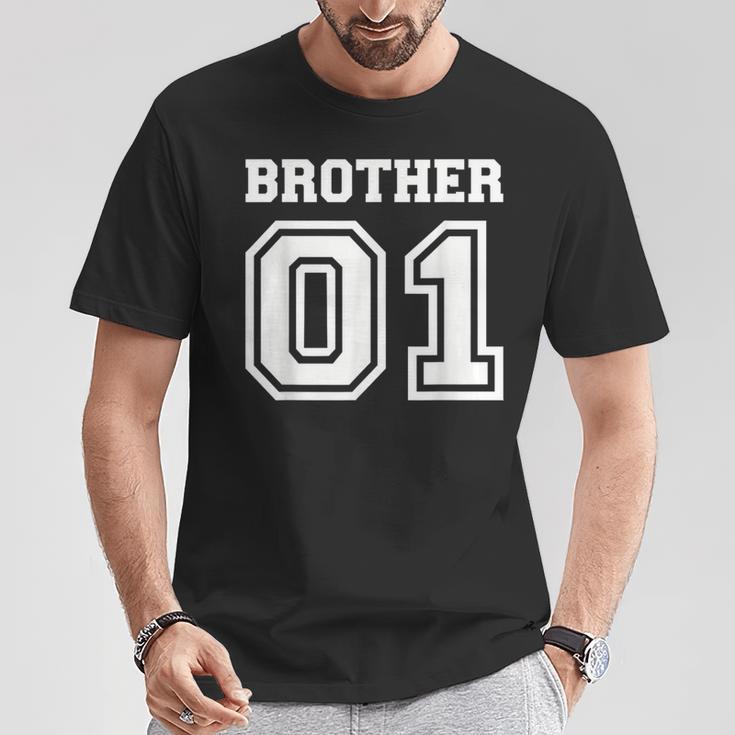 Schwarzes T-Shirt Brother 01, Sportliches Design für Brüder Lustige Geschenke