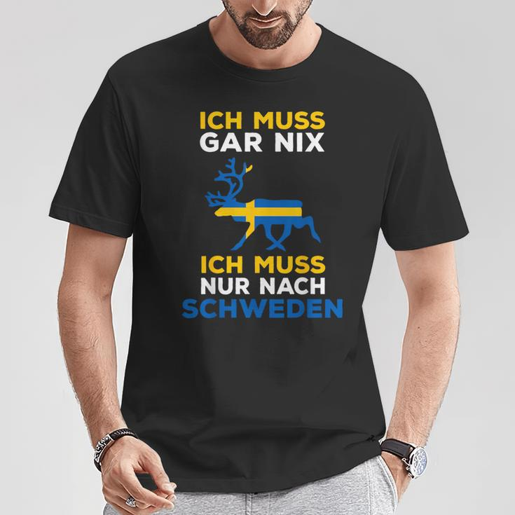 Schweden Slogan T-Shirt Ich Muss Nur Nach Schweden, Reise-Motiv Lustige Geschenke