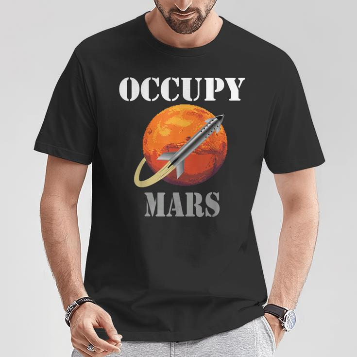 Sci-Fi Space Interstellar Rocket Starship Occupy Mars T-Shirt Unique Gifts