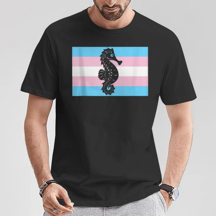 Seahorse Dad Pregnant Trans Man T-Shirt Unique Gifts