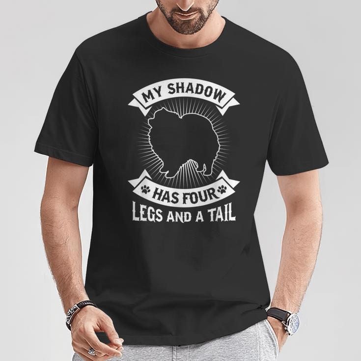 My Shadow Has 4 Legs And A Tail Pomeranian Spitz Dog T-Shirt Unique Gifts