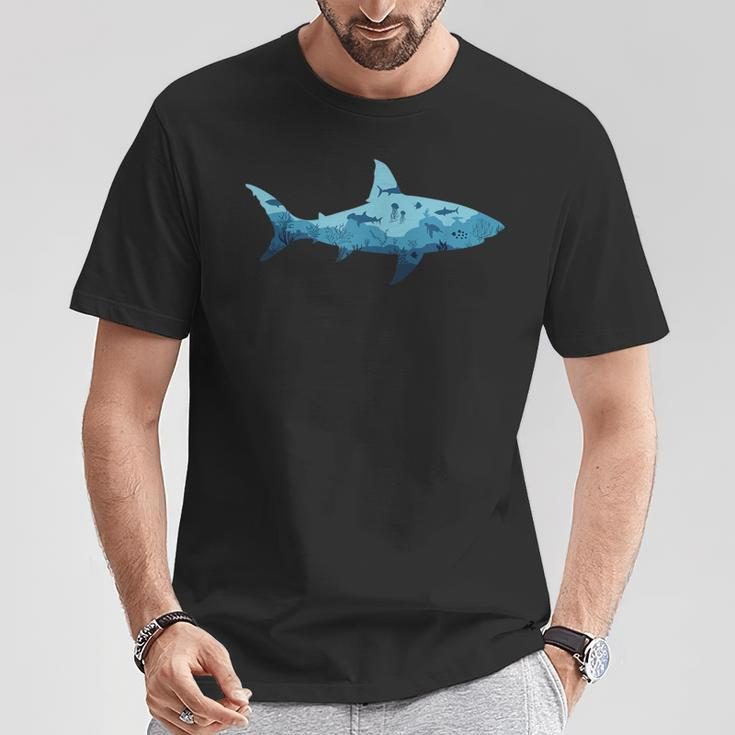 Shark Underwater Life Ocean Underwater World T-Shirt Lustige Geschenke