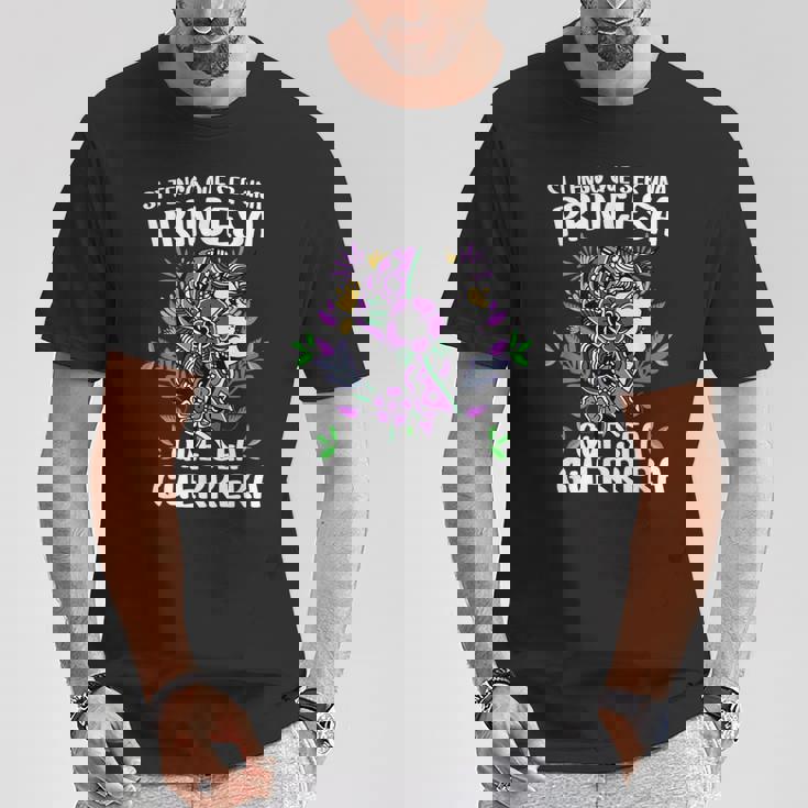 Si Tengo Que Ser Una Princesa Que Sea Guerrera 8 Marzo Camiseta Camiseta unisex Regalos divertidos