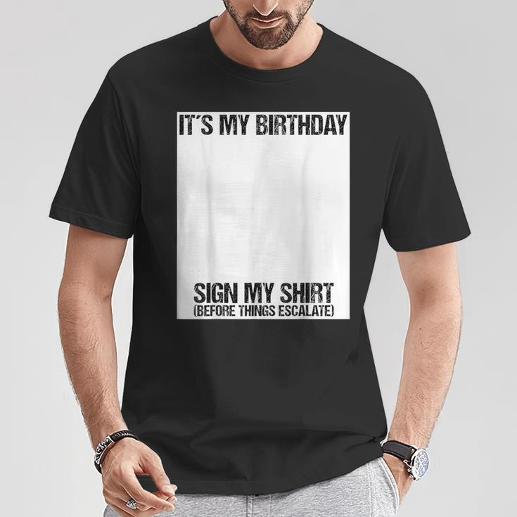 Sign My Birthday Party Ice Breaker & Womens T-Shirt Unique Gifts