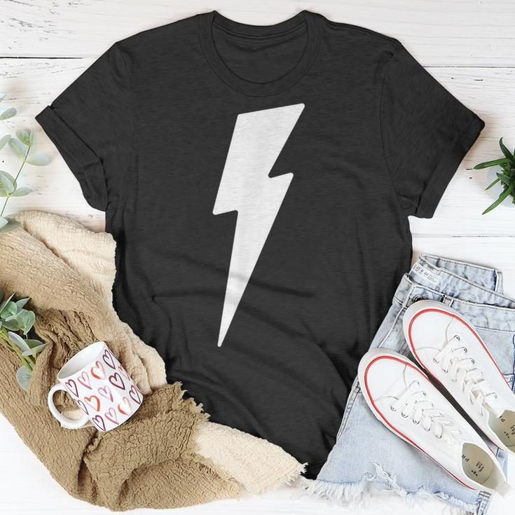 Simple Lightning Bolt In White Thunder Bolt Graphic T-Shirt Personalized Gifts