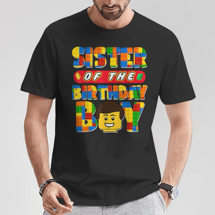 Sister Of The Birthday Boy Building Brick Family Matching T-Shirt Unique Gifts