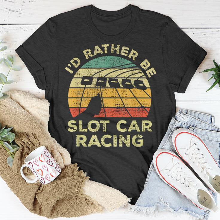 Slot Car Racing Vintage I'd Rather Be Slot Car Racing T-Shirt Unique Gifts