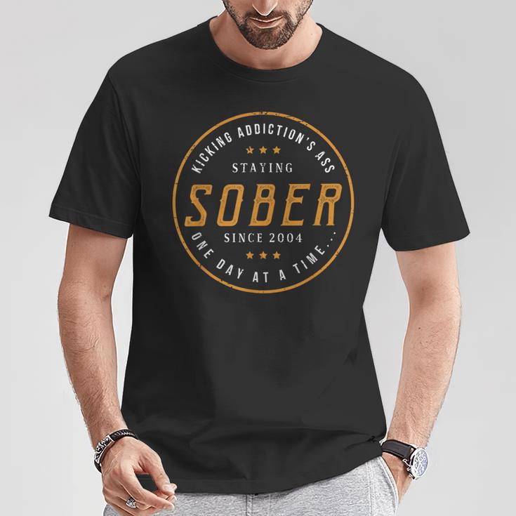 Sober Since 2004 17 Year Sobriety Anniversary Quote T-Shirt Unique Gifts