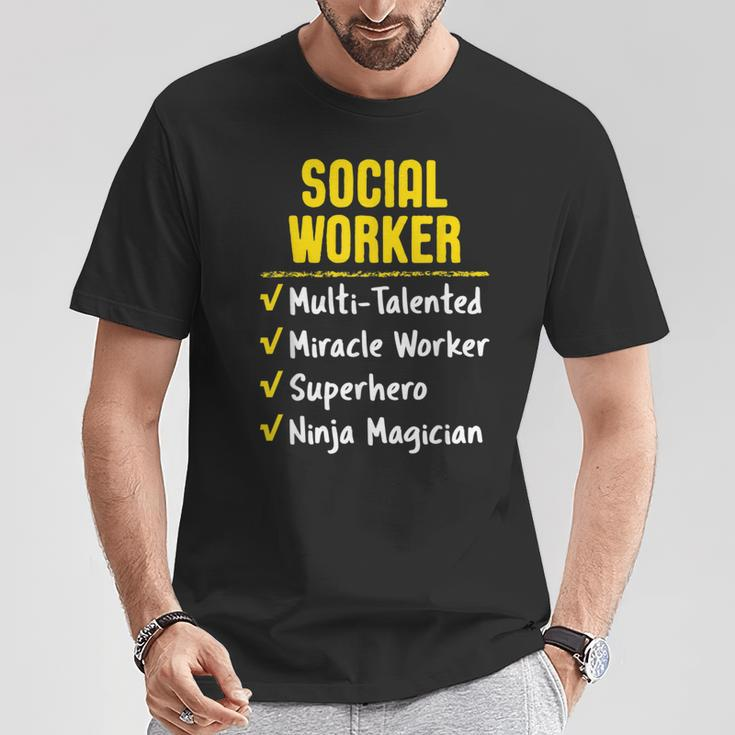 Social Worker Miracle Worker Superhero Ninja Job T-Shirt Unique Gifts
