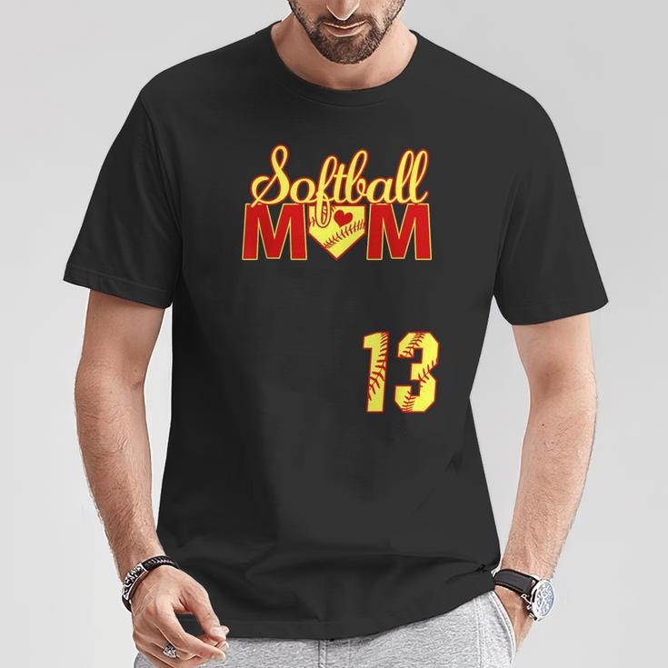 Softball Mom Mother's Day 13 Fastpitch Jersey Number 13 T-Shirt Unique Gifts