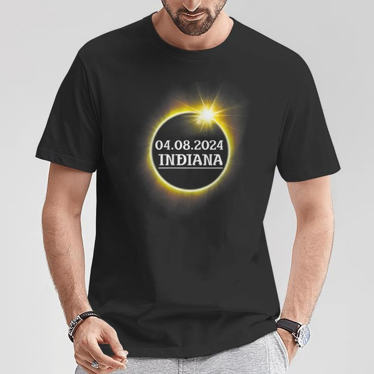 Solar Eclipse 2024 Indiana Usa State Totality Path Souvenir T-Shirt Personalized Gifts
