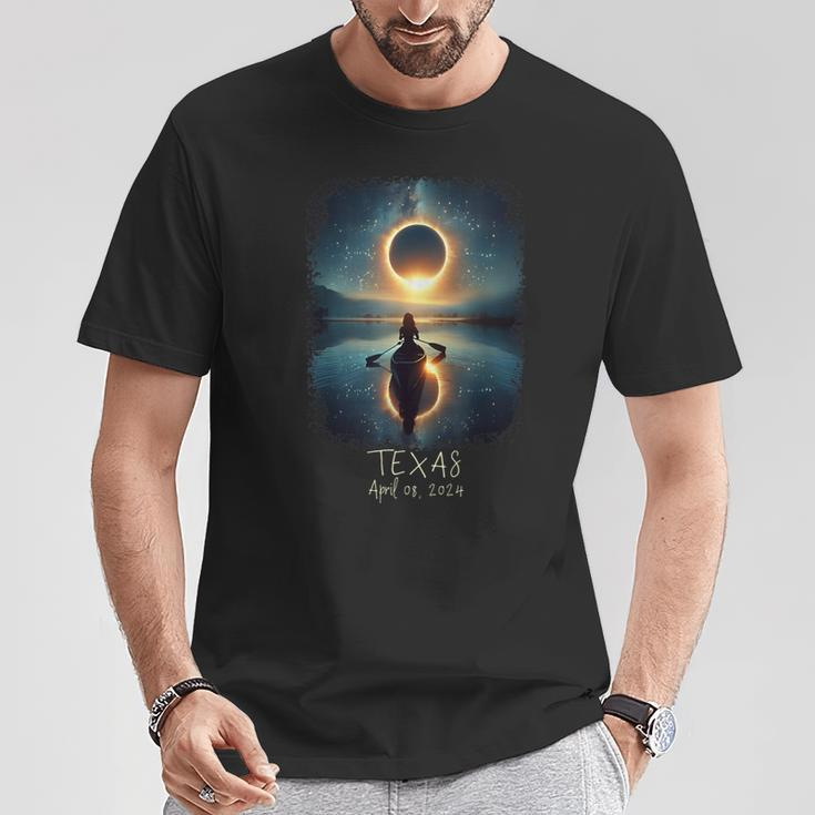 Solar Eclipse 2024 Lake Reflections Texas Solar Eclipse T-Shirt Unique Gifts