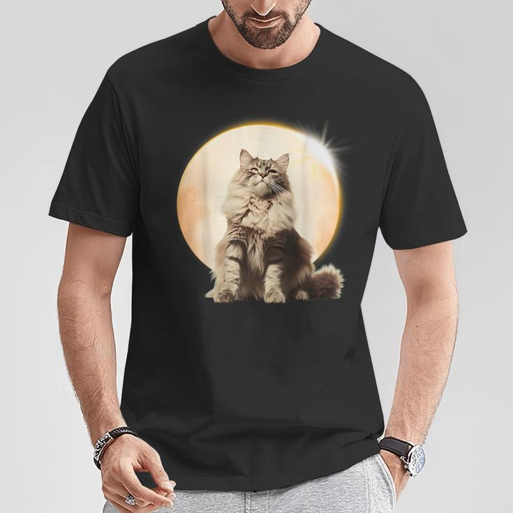 Solar Eclipse 2024 Maine Coon Cat America Totality T-Shirt Personalized Gifts
