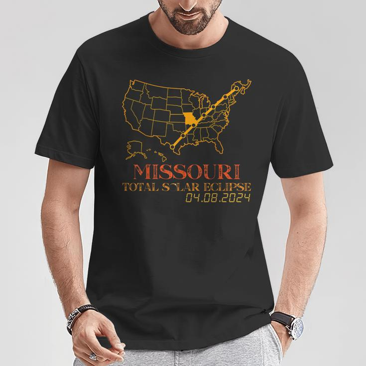 Solar Eclipse 2024 Party Missouri Total Usa Map Totality T-Shirt Unique Gifts