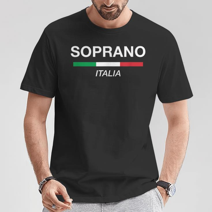 Soprano Italian Name Italy Flag Italia Family Surname T-Shirt Funny Gifts