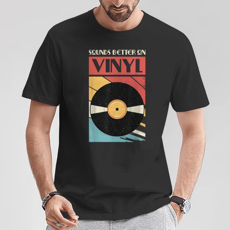 Sounds Better On Vinyl Vintage Vinyl Record Collector T-Shirt Unique Gifts