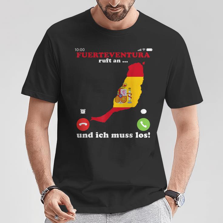 Spain Flag Fuerte Calls And I Must Go Fuerteventura T-Shirt Lustige Geschenke