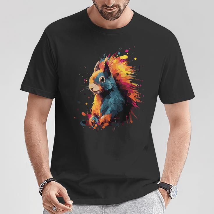 Squirrel Colourful T-Shirt Lustige Geschenke