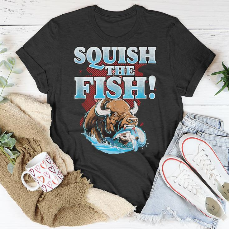 Squish The Fish Bison Buffalo T-Shirt Unique Gifts