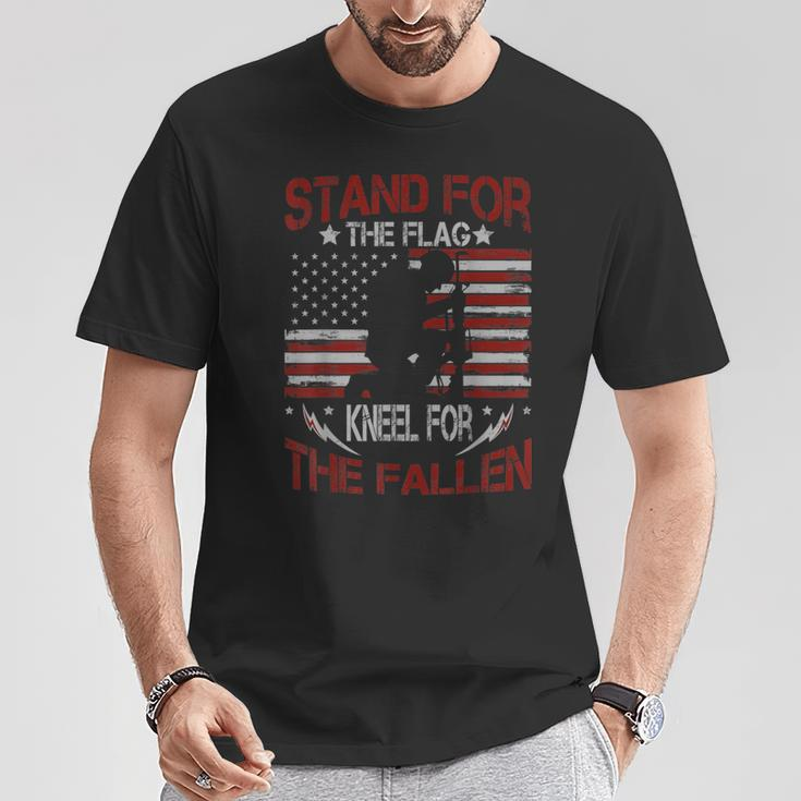 Stand For The Flag Kneel For The Fallen Veterans Day T-Shirt Unique Gifts