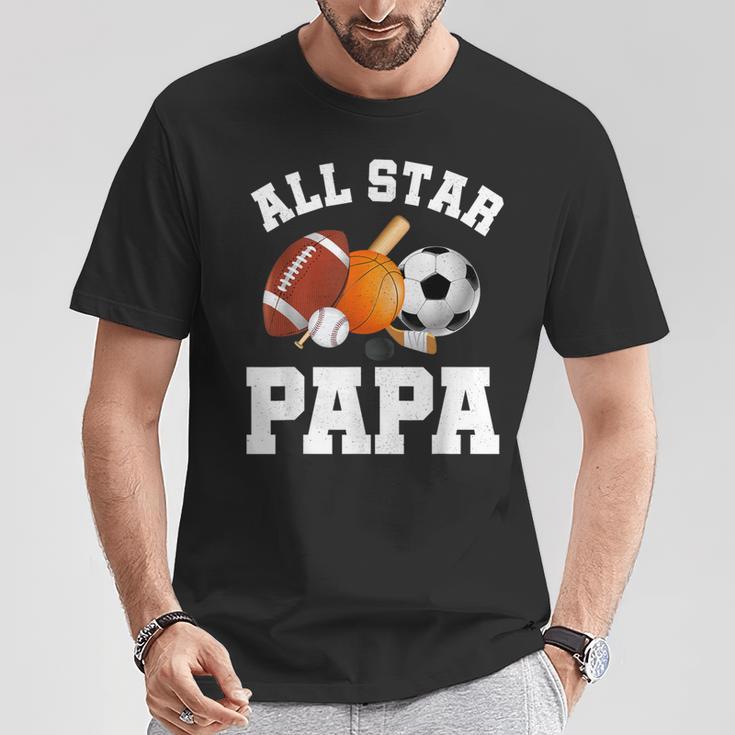 All Star Papa Dad Of The Birthday Boy Sports Daddy T-Shirt Unique Gifts