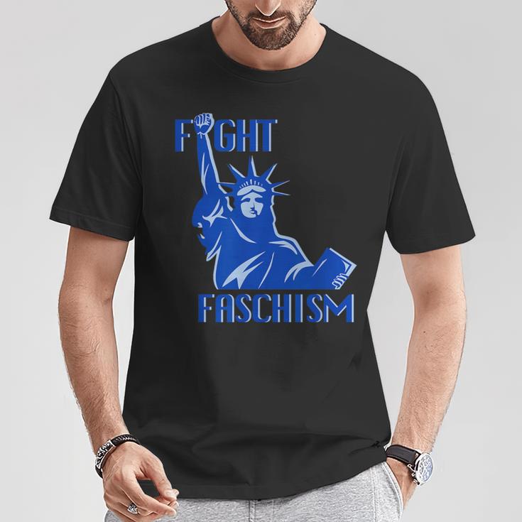 Statue Of Liberty Fight Fascism Resist Anti Trump T-Shirt Unique Gifts