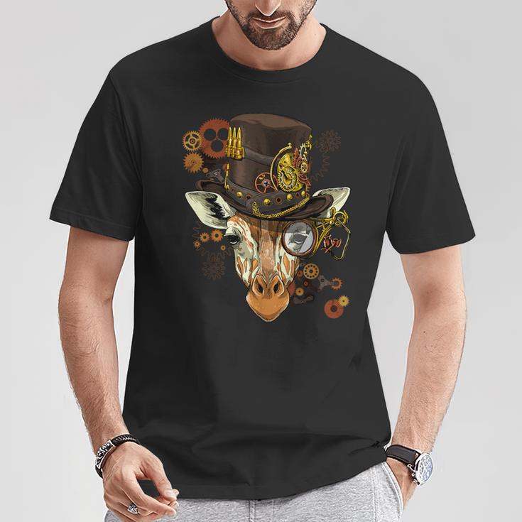 Steampunk Gear Giraffe Mechanical Animal Giraffe Lover T-Shirt Unique Gifts