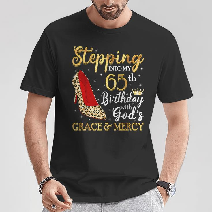 Stepping Into My 65Th Birthday With God's Grace & Mercy T-Shirt Unique Gifts