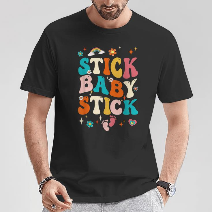 Stick Baby Stick Ivf Transfer Day Ivf Couple Groovy T-Shirt Unique Gifts
