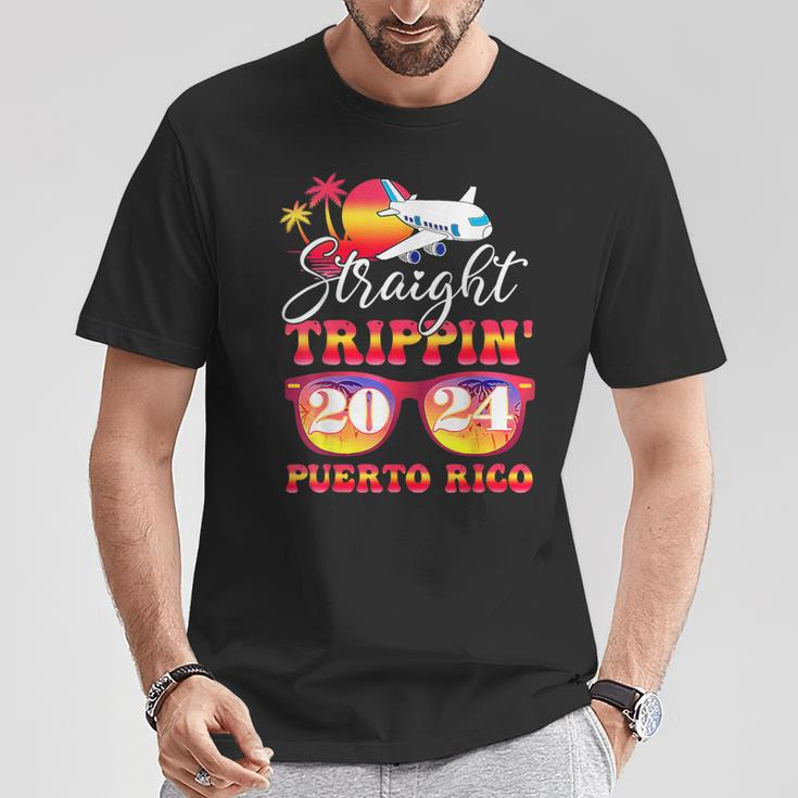 Straight Trippin' 2024 Family Vacation Puerto Rico Matching T-Shirt Funny Gifts