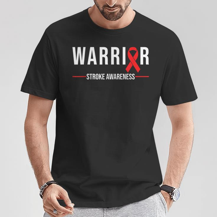 Stroke Awareness Warrior Recovery Red Ribbon T-Shirt Unique Gifts